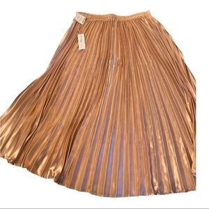 Truly 4 you Satin Pleated Skirt in Rose Blush